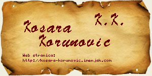 Kosara Korunović vizit kartica